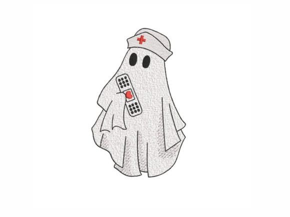 Nurse Ghost Embroidery Design