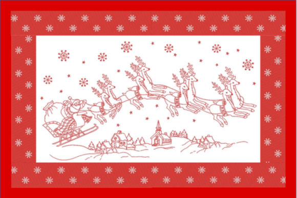 Santa in the Sky: A Redwork Gem for Handmade Gifts
