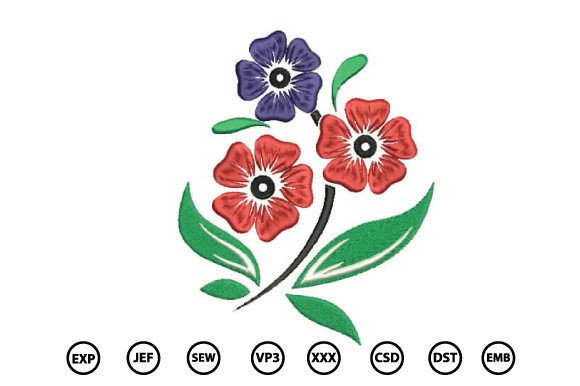 Winter Flower Embroidery Design